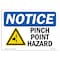 Signmission OSHA Notice Sign, 18" Height, 24" Width, Aluminum, Pinch Point Hazard Sign With Symbol, Landscape OS-NS-A-1824-L-17288 - alternate 1